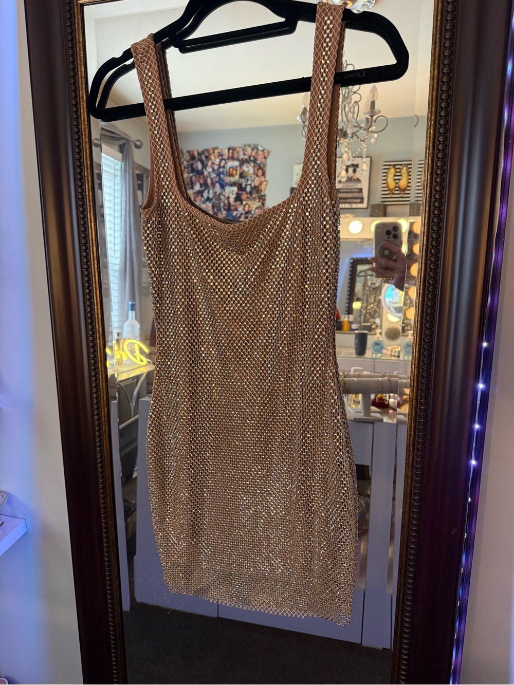 Babyboo Petra mini dress in gold sparkle Size Small - Picture 11 of 12